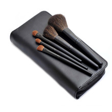 Natural Hair Portable Cosmetic Beauty Makeup Brush with Zipper Pouch (5PCS)